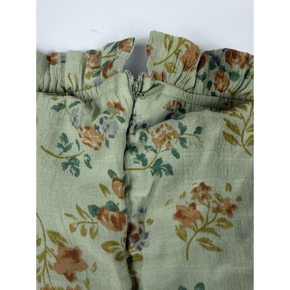 Lulus Floral Mini Dress Womens Sage Green Puff Sleeve Cottagecore Babydoll S - Picture 5 of 9